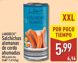 ALDI LANDBECK Salchichas alemanas de cerdo ahumadas oferta