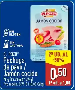 ALDI EL POZO Pechuga de pavo / Jamón cocido oferta