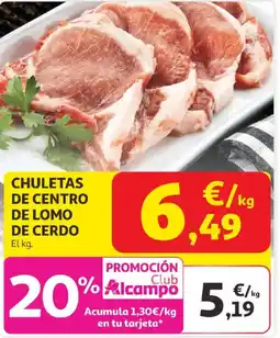 Alcampo Chuletas de centro de lomo de cerdo oferta