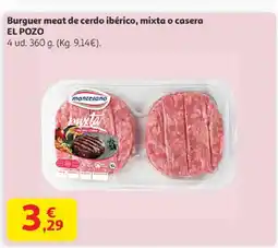 Alcampo EL POZO Burguer meat de cerdo ibérico, mixta o casera oferta