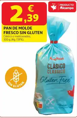 Alcampo AUCHAN Pan de molde fresco sin gluten oferta