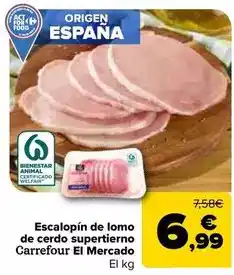 Carrefour Market Carrefour - escalopín de lomo de cerdo supertierno el mercado oferta