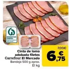 Carrefour Market Carrefour - cinta de lomo adobada filetes el mercado oferta