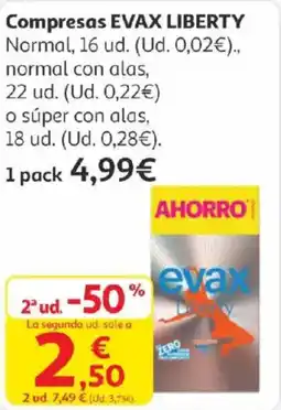 Alcampo EVAX LIBERTY Compresas oferta