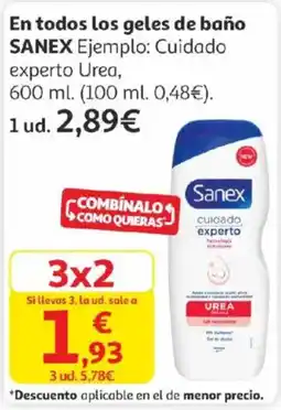 Alcampo SANEX En todos los geles de baño oferta