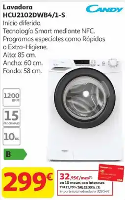 Alcampo CANDY Lavadora HCU2102DWB4/1-S oferta