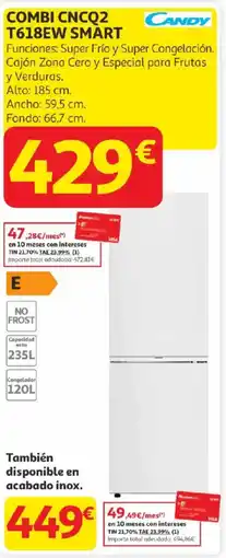 Alcampo CANDY Combi cncq2 t618ew smart oferta