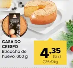 Autoservicios Familia CASA DO CRESPO Bizcocho de huevo oferta
