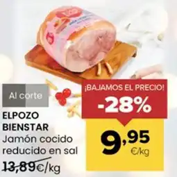 Autoservicios Familia ELPOZO BIENSTAR Jamón cocido reducido en sal oferta