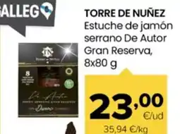 Autoservicios Familia TORRE DE NUÑEZ Estuche de jamón serrano De Autor Gran Reserva, oferta