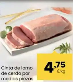 Autoservicios Familia Cinta de lomo de cerdo por medias piezas oferta