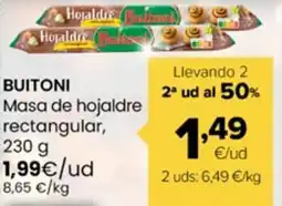 Autoservicios Familia BUITONI Masa de hojaldre rectangular, oferta