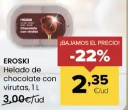 Autoservicios Familia EROSKI Helado de chocolate con virutas oferta