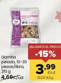 Autoservicios Familia Gamba pelada, 10-30 piezas/libra oferta