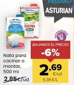 Autoservicios Familia ASTURIANA Nata para cocinar o montar oferta