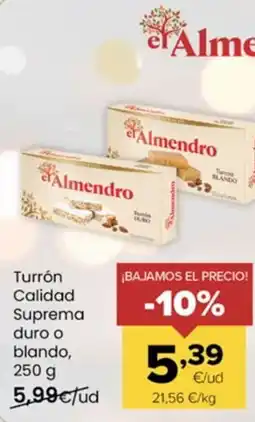 Autoservicios Familia Turrón Calidad Suprema duro o blando oferta
