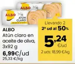 Autoservicios Familia ALBO Atún claro en aceite de oliva oferta