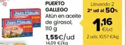 Autoservicios Familia PUERTO GALLEGO Atún en aceite de girasol, oferta