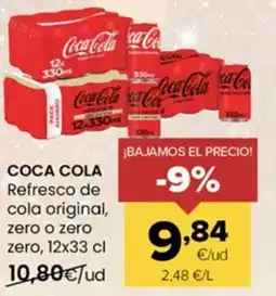 Autoservicios Familia COCA COLA Refresco de cola original, zero o zero zero oferta