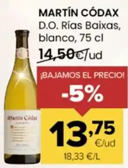 Autoservicios Familia MARTÍN CÓDAX D.O. Rías Baixas, blanc oferta