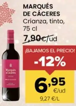 Autoservicios Familia MARQUÉS DE CÁCERES Crianza, tinto, oferta