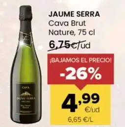Autoservicios Familia JAUME SERRA Cava Brut Nature oferta