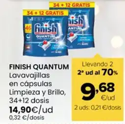 Autoservicios Familia FINISH QUANTUM Lavavajillas en cápsulas Limpieza y Brillo oferta