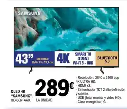 E.Leclerc SAMSUNG Qled 4k QE43Q7FAAU oferta