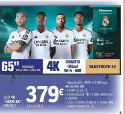E.Leclerc HISENSE Led 4k 65E63QT oferta