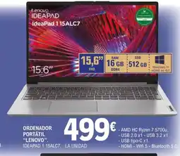 E.Leclerc LENOVO Ordenador portátil IDEAPAD 1 15ALC7 oferta