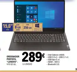 E.Leclerc LENOVO Ordenador portátil V15 G2 IJL oferta