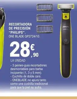 E.Leclerc PHILIPS Recortadora de precisión ONE BLADE QP2724/10. oferta