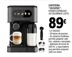 E.Leclerc CECOTEC Cafetera power espresso 20 coldbrew latte. oferta