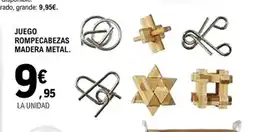 E.Leclerc Juego rompecabezas madera metal oferta