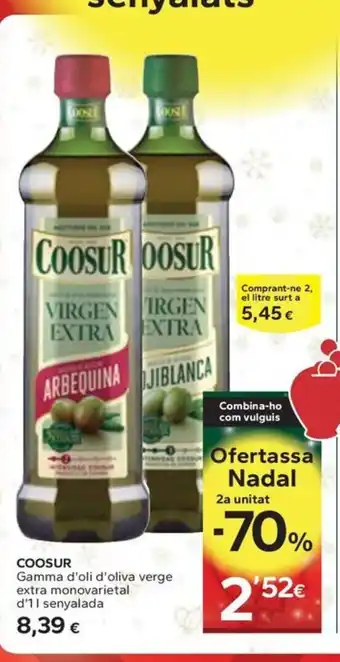 Caprabo COOSUR Gamma d'oli d'oliva verge extra monovarietal d'11 senyalada oferta