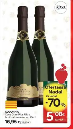 Caprabo CODORNÍU Cava Gran Plus Ultra brut nature reserva oferta