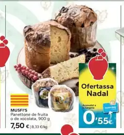 Caprabo MUSFI'S Panettone de fruita o de xocolata oferta