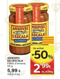 Caprabo ANXOVES DE L'ESCALA Filets d'anxova oferta