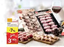 Caprabo PONT Dàtils amb bacó o Frankfurt còctel oferta
