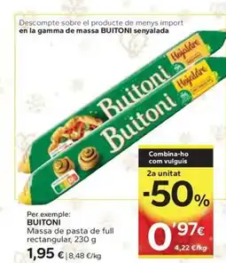 Caprabo BUITONI Massa de pasta de full rectangular oferta