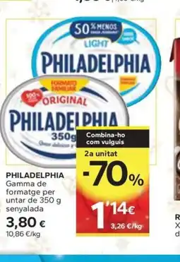Caprabo PHILADELPHIA Gamma de formatge per untar oferta