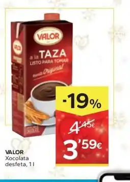 Caprabo VALOR Xocolata desfeta oferta