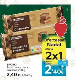 Caprabo EROSKI Torró de xocolata cruixent oferta