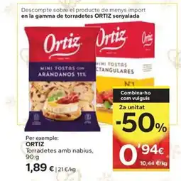 Caprabo ORTIZ Torradetes amb nabius oferta