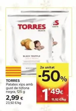 Caprabo TORRES Patates xips amb gust de tòfona negra oferta