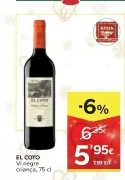 Caprabo EL COTO Vi negre criança oferta