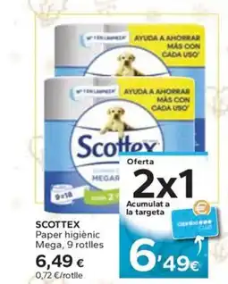 Caprabo SCOTTEX Paper higiènic Mega, 9 rotlles oferta