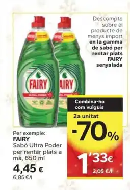 Caprabo FAIRY Sabó Ultra Poder per rentar plats a mà oferta