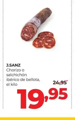 Alimerka J.SANZ Chorizo o salchichón ibérico de bellota oferta