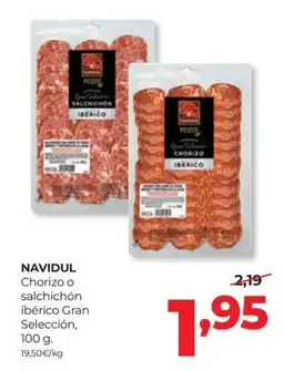Alimerka NAVIDUL Chorizo o salchichón ibérico Gran Selección oferta